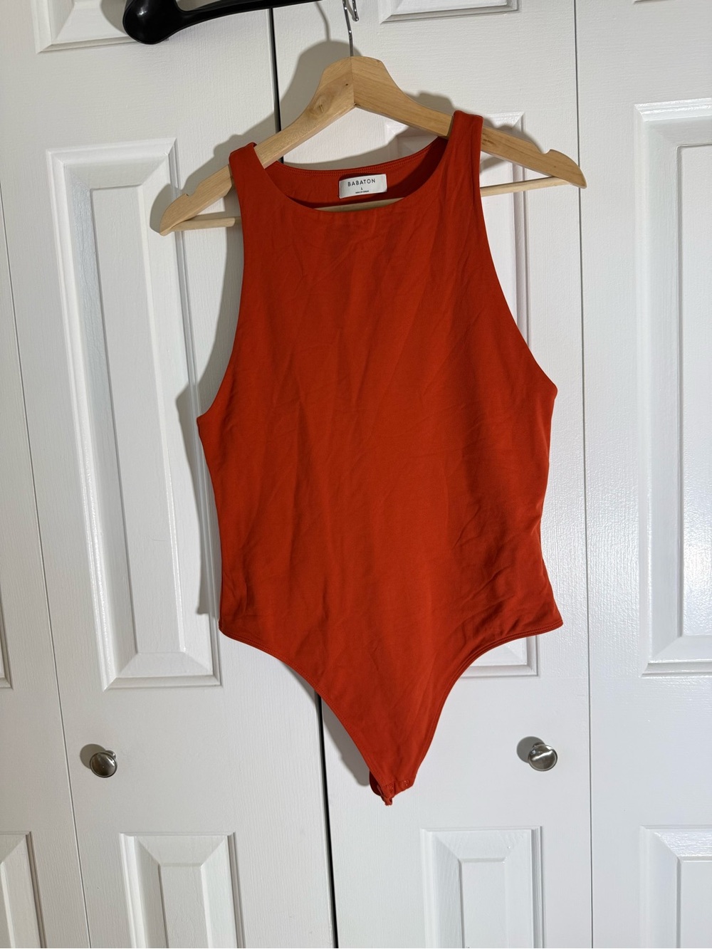 Babaton Orange Tank One-Piece Bodysuit